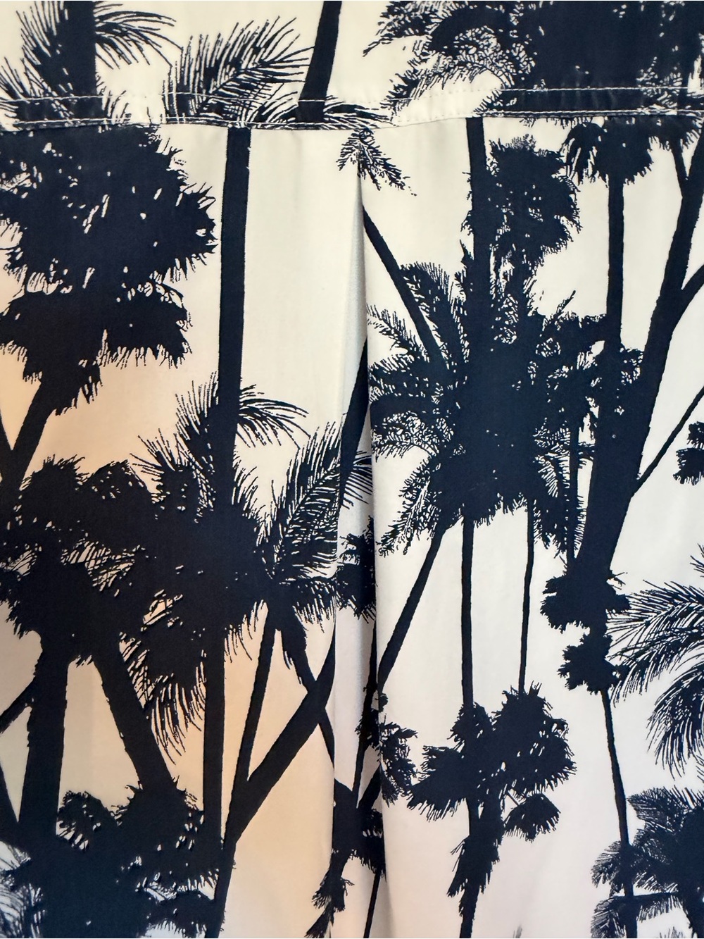 Chico's White Button-Down Top with Navy and White Palm Print - Picture 7 of 7